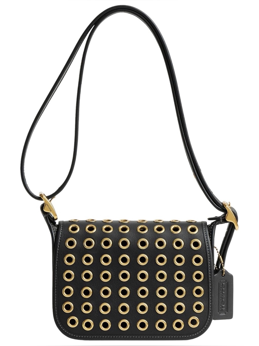 COACH Patricia Legacy BLACK Leather Crossbody Shoulder Bag 19 with Grommets - Picture 10 of 10